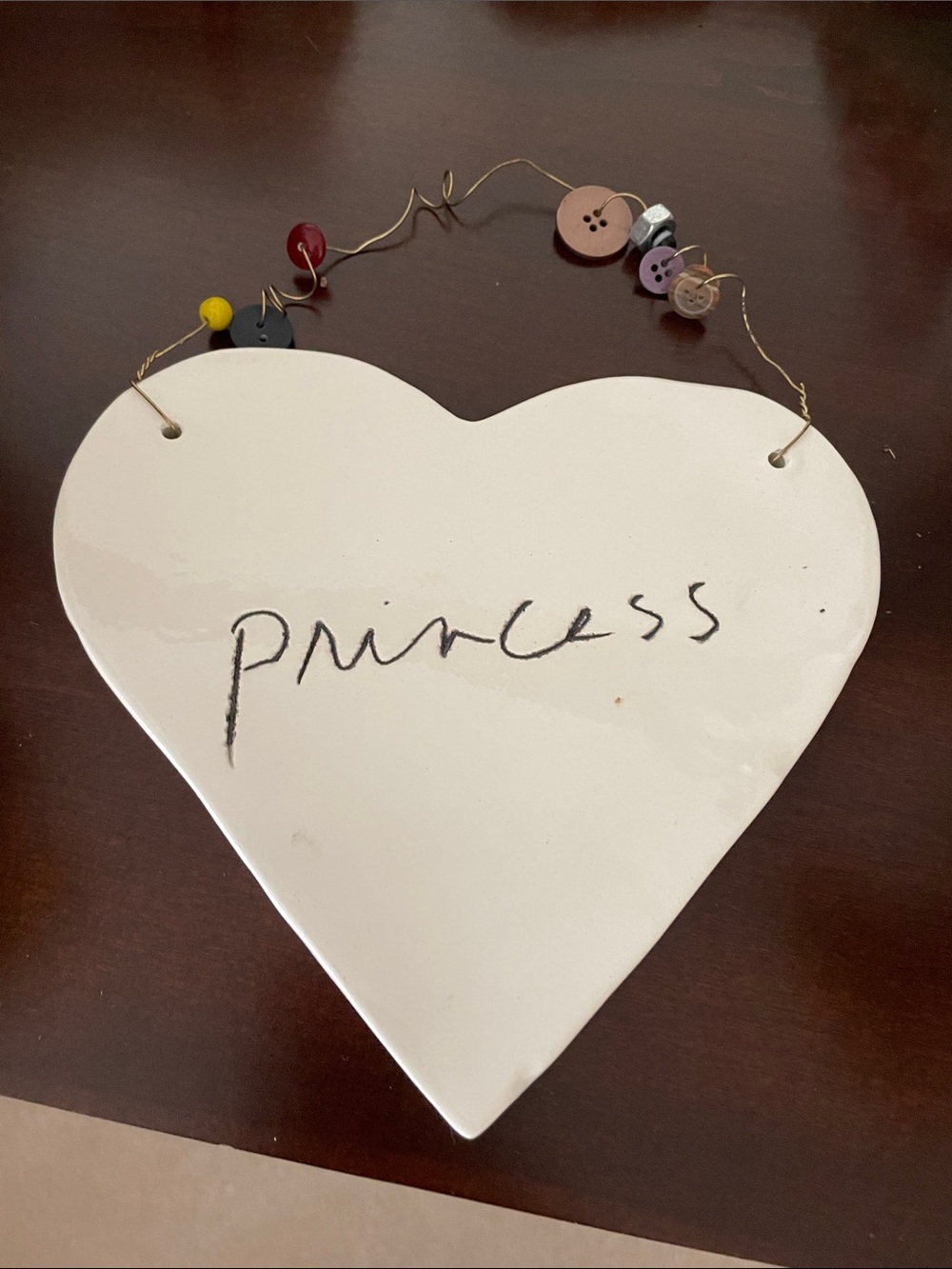 Ceramic Princess Heart by Sandra Magsamen